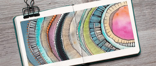 Color & Lines - experimentell mit Aquarell und Fineliner