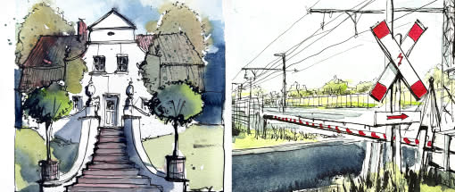 Linien, Häuser, Landschaft – Sketchen in Worpswede