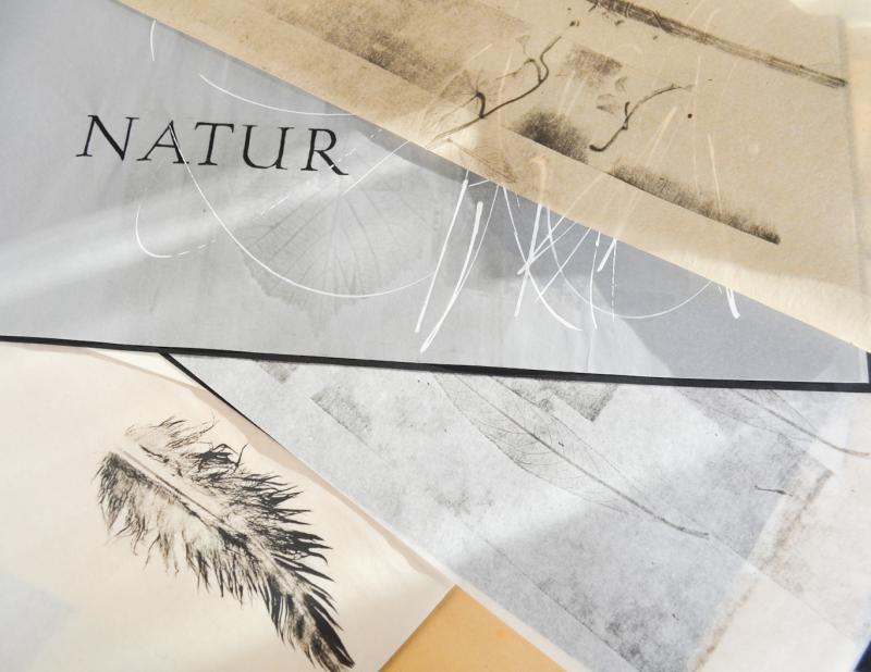 Schrift und Materialdruck