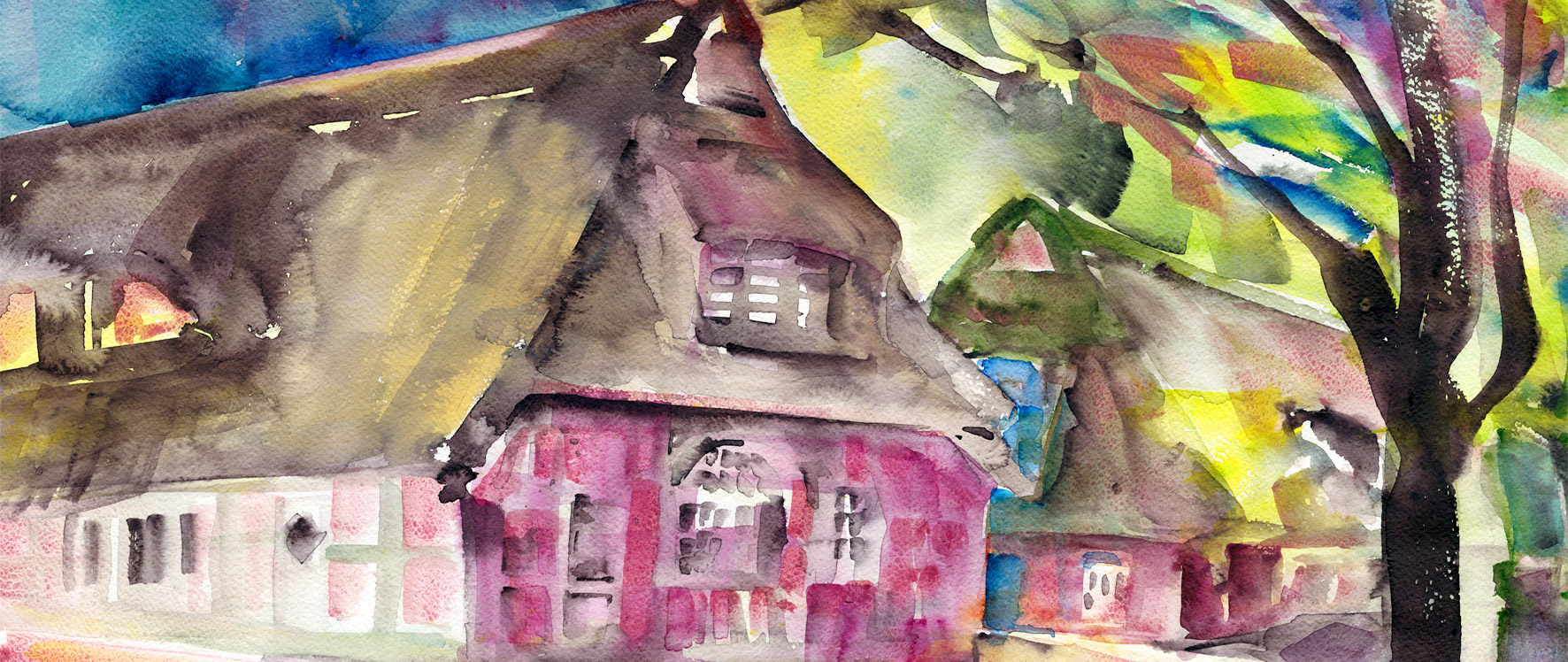 Aquarell Exkursion durch Worpswede